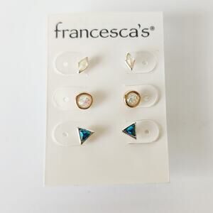 Francesca's Collections Silver and Gold Earring Set